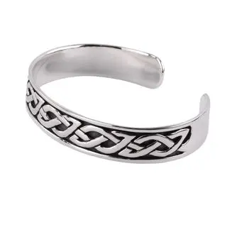 Men's Oxidised Celtic Sterling Silver Bangle