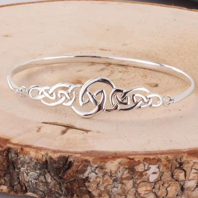 Sterling Silver Celtic Ladies Bangle