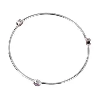 Amethyst Ladies Sterling Silver Bangle