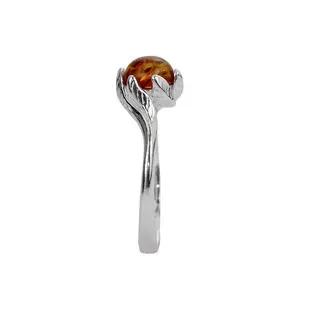 Honey Baltic Amber Sterling Silver Ring