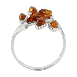 Honey Baltic Amber Sterling Silver Ring