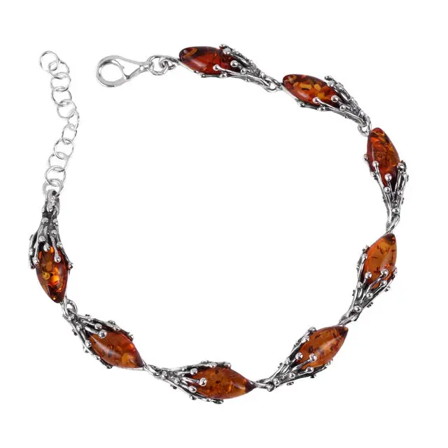 Adjustable Sterling Silver Honey Baltic Amber Bracelet