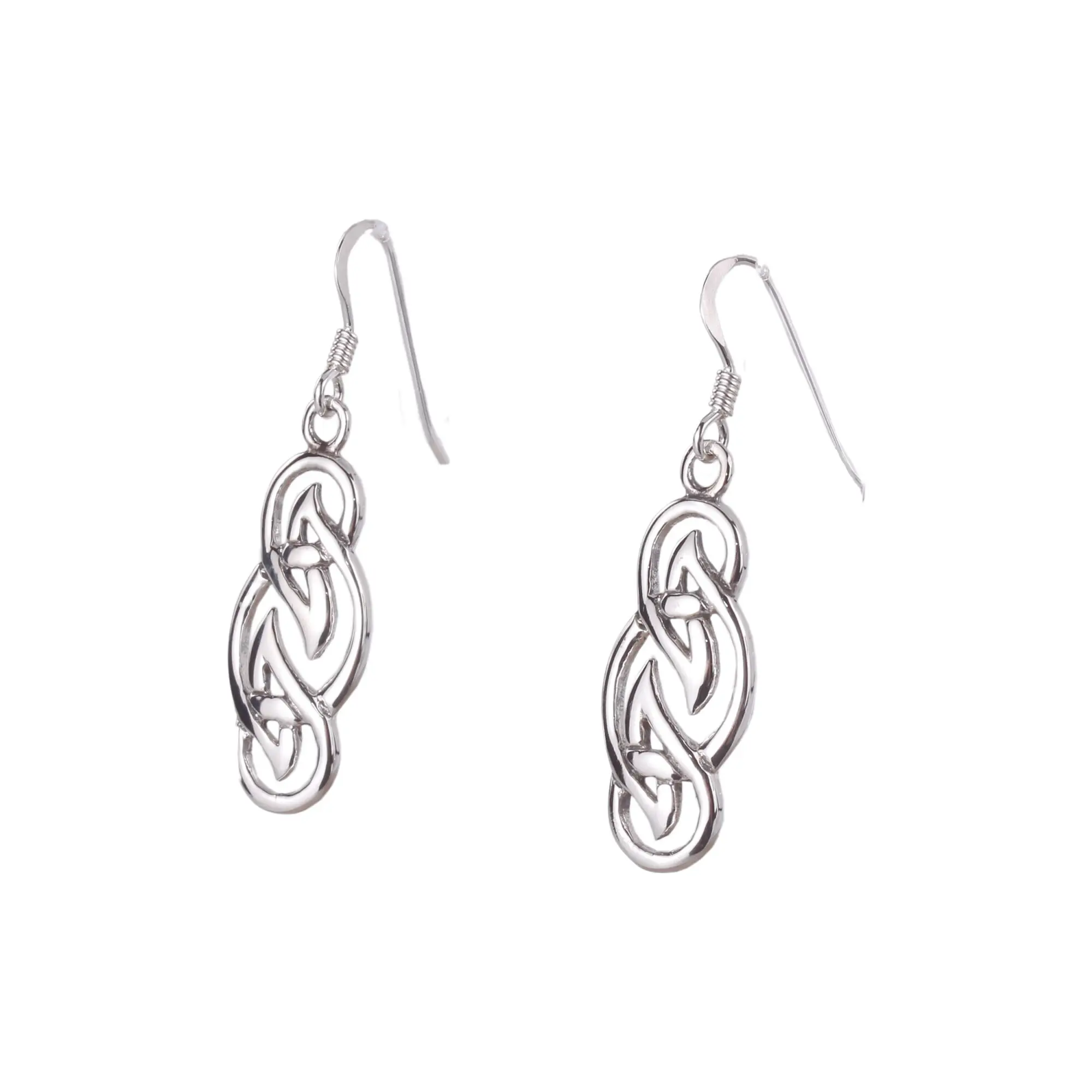Handmade 925 Sterling Silver Real Lapis Lazuli Celtic Drop Earrings – Marquise Cut, Hook Fastening