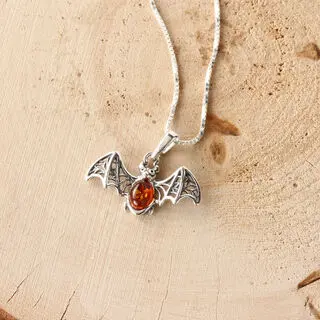 Open Wing Sterling Silver Bat Pendant