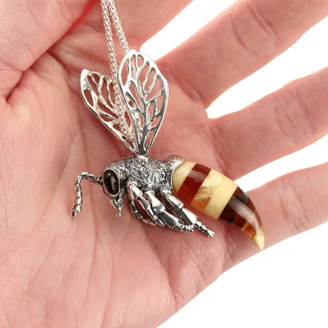 Supersize Baltic Amber Sterling Silver Pendant 