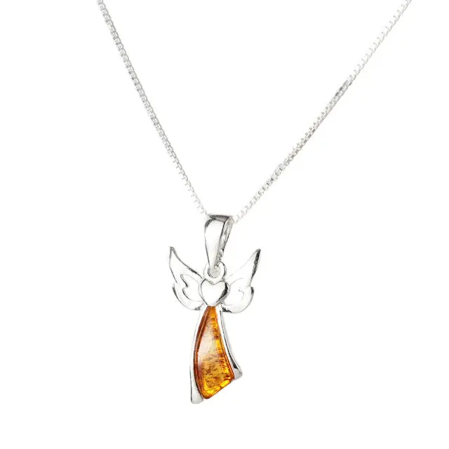 Honey Baltic Amber Angel Pendant