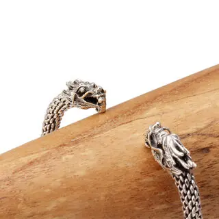 Adjustable Dragon Head Torque Bangle