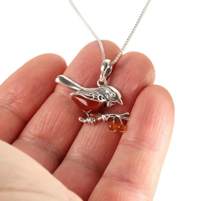 Red Robin 925 Sterling Silver Pendant