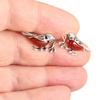 Red Robin Carnelian Stud Earrings
