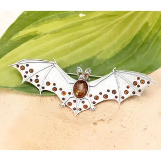 Baltic Amber Bat Brooch