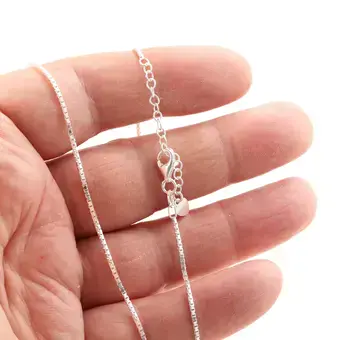 Adjustable 925 Sterling Silver Box Chain Pendant Chain 1.2mm Width 