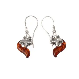 925 Sterling Silver Baltic Amber Drop Earrings