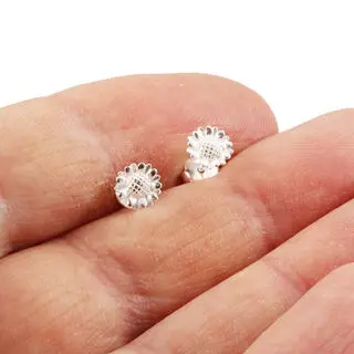 6mm Sunflower Stud Earrings