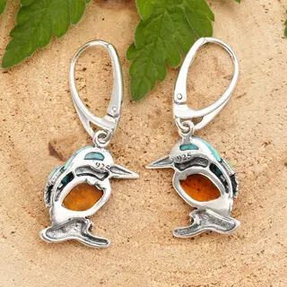 Sterling Silver Kingfisher Earrings