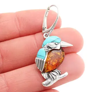 Turquoise Kingfisher Large Earrings 