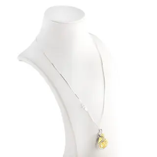 925 Sterling Silver Lemon Baltic Amber Pendant