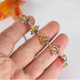 Lemon Baltic Amber Bees Bracelet