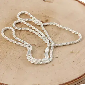 2.9mm Diameter Diamond Cut Rope Chain 925 Solid Sterling Silver 2.9mm Diameter Diamond Cut Rope Chain 925 Solid Sterling Silver