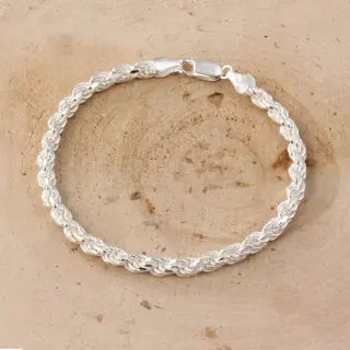 Rope Bracelet with Diamond Cut Finish