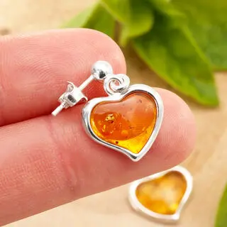 Baltic Lemon Amber Sterling Silver Drop Earrings