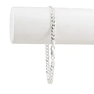 4.3mm Solid Sterling Silver Curb Bracelet