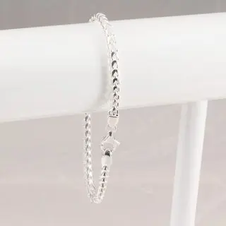 Square 925 Sterling Silver Franco Bracelet