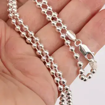 4mm Diameter Bead Chain 925 Sterling Silver