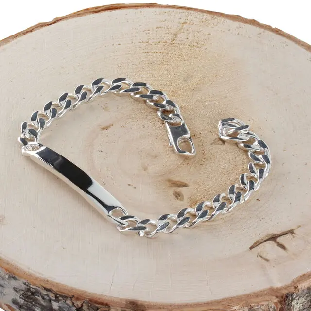 Solid Sterling Silver ID Bracelet