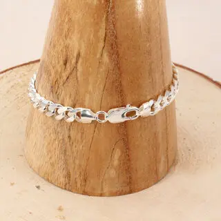 Solid Sterling Silver 7.5mm Curb Bracelet