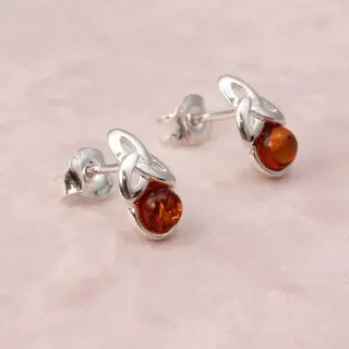 Celtic Design Baltic Amber Earrings