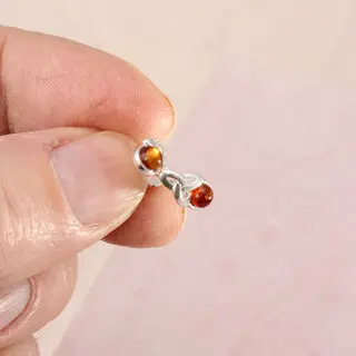 Tiny Celtic Honey Amber Studs