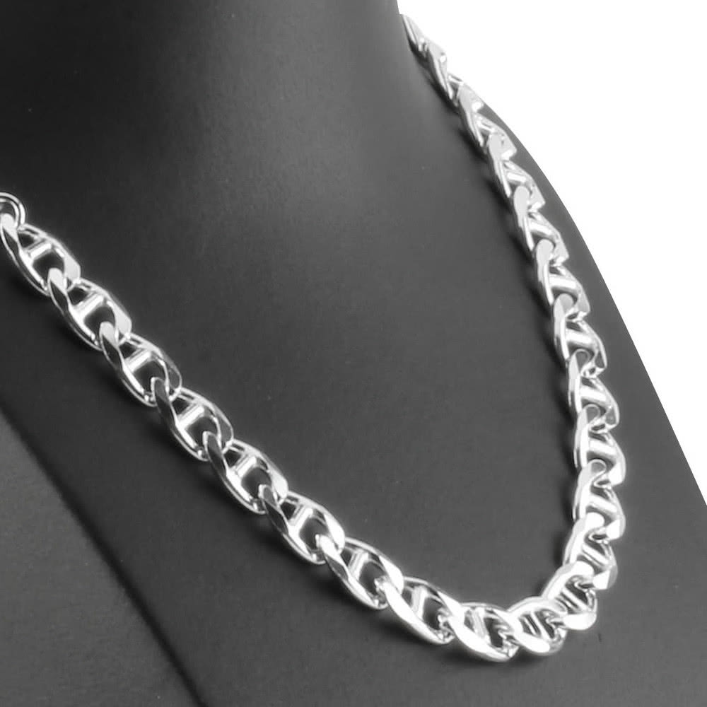 Sterling Silver 6.5mm Anchor Chain Necklace 18in Necklace 