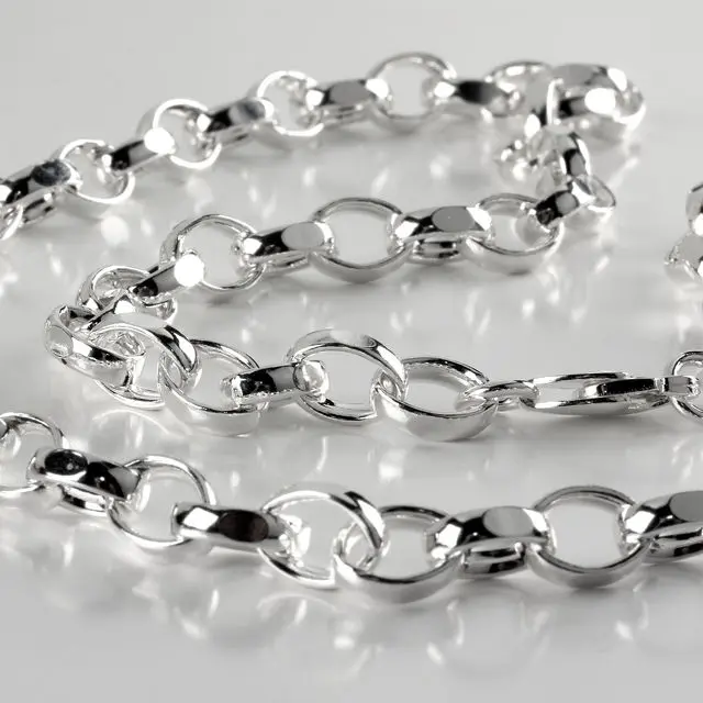 Oval Diamond Cut Belcher Chain Sterling Silver