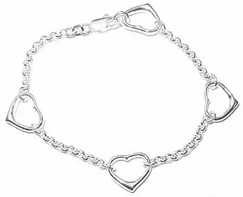 Silver Eternity  Hearts Bracelet 