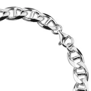 8.5 inch - 22 grams - Silver Anchor Curb Bracelet