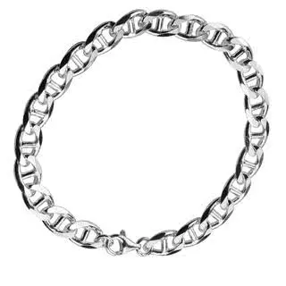 Silver Anchor Design Curb Bracelet