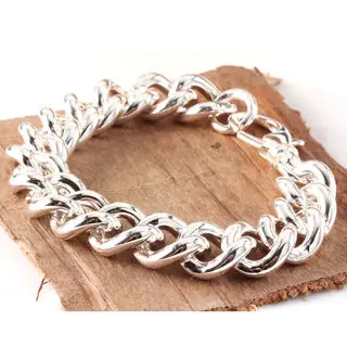 Rounded Curb Link Heavy Men's Bracelet