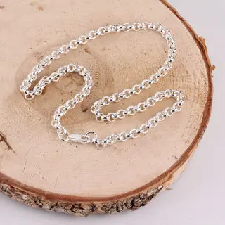 5.7mm Wide Solid Sterling Silver Belcher Chain