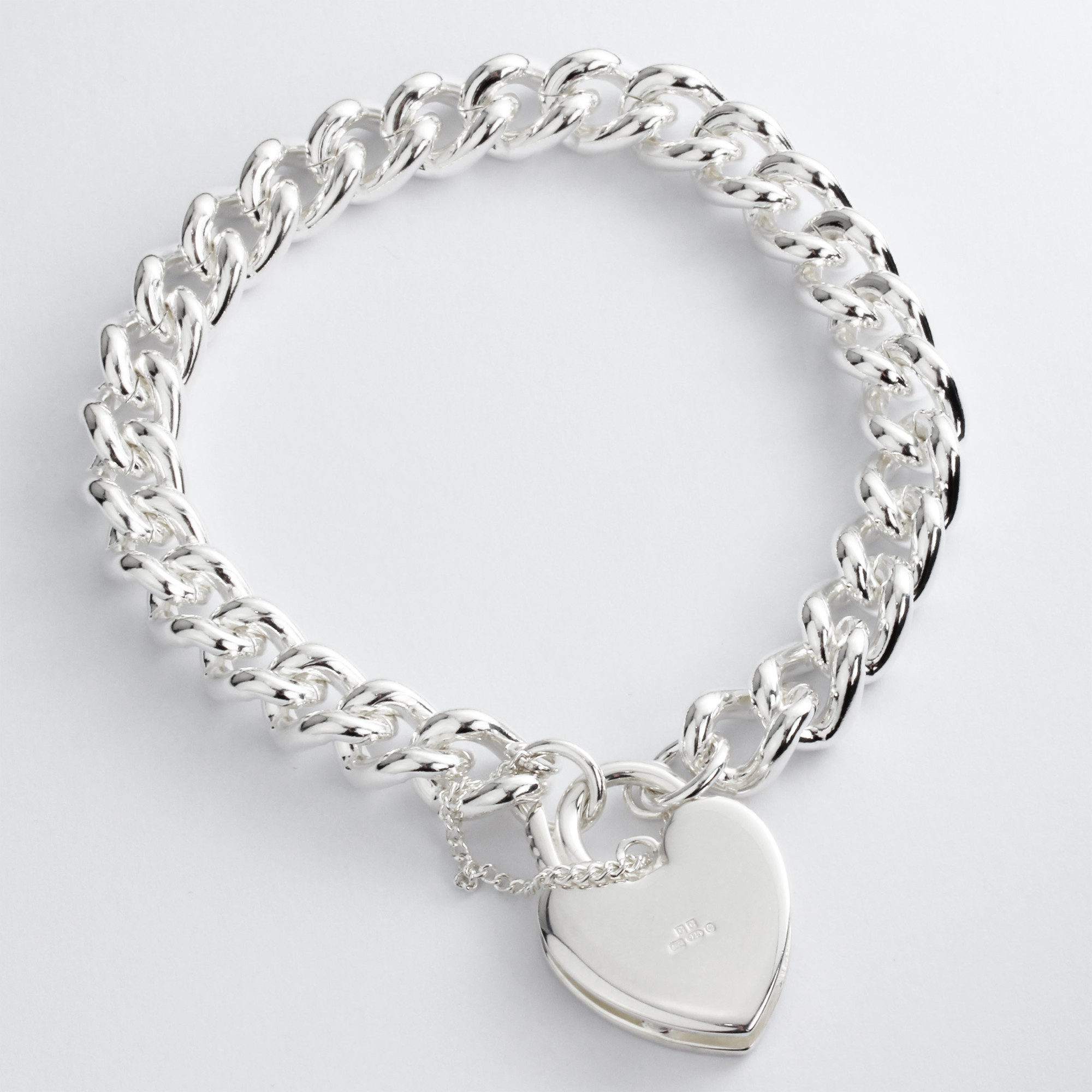 Sterling Silver Padlock Charm Bracelet By Hurleyburley