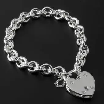 Large Padlock Charm Bracelet