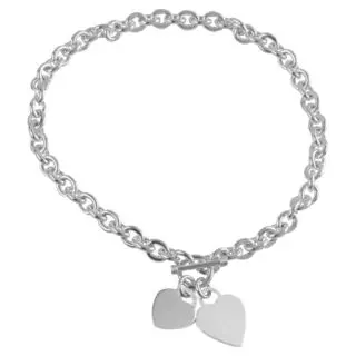 Solid Sterling Silver T-Bar heart Necklace
