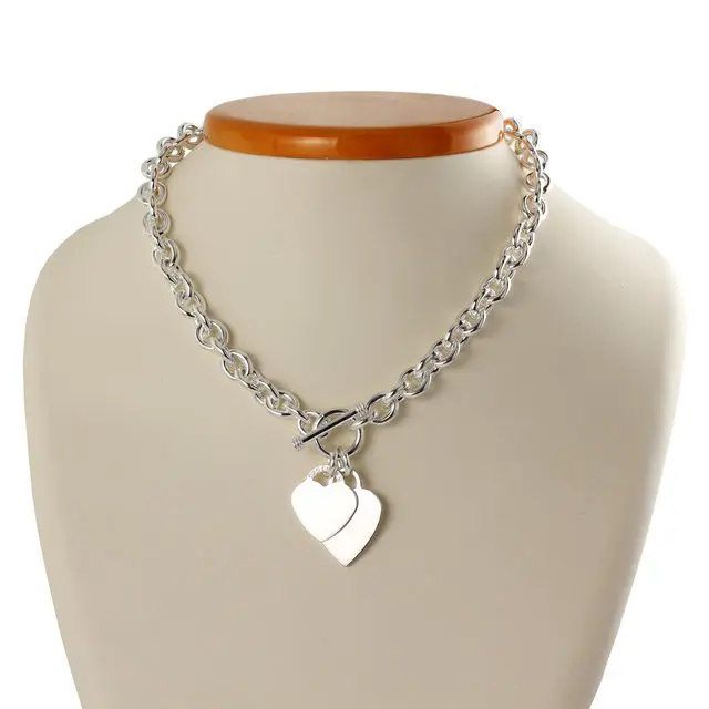 Sterling Silver Heavy Heart Necklace
