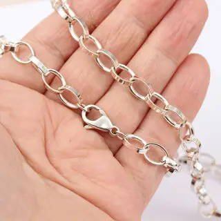 Large Oval Link 925 Sterling Silver Chain
