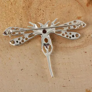 Sterling Silver Baltic Amber dragonfly Brooch