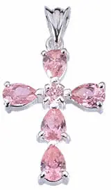 Pink Ice Silver Cross