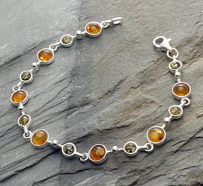Green and Honey Amber Bracelet