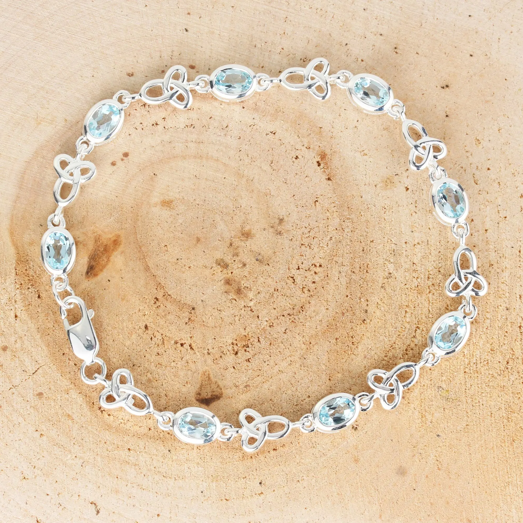 Silver Jewellery Blue Stone Multi Ring Bracelet - Silver Jewellery from  Sproules Jewellers UK