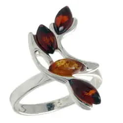 Honey and Cognac Amber Waves Ring