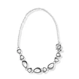 Silver Pebbles T-Bar / Toggle Necklace