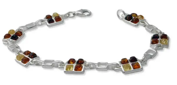 Graduated Colours of Amber Bracelet - 8 inch / 20 cm length, 15 grams / 0.48 oz t